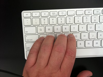 Fingers on a keyboard